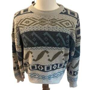 Vintage Expressions Worldwide Aztec Geometric Pattern Knit Sweater L